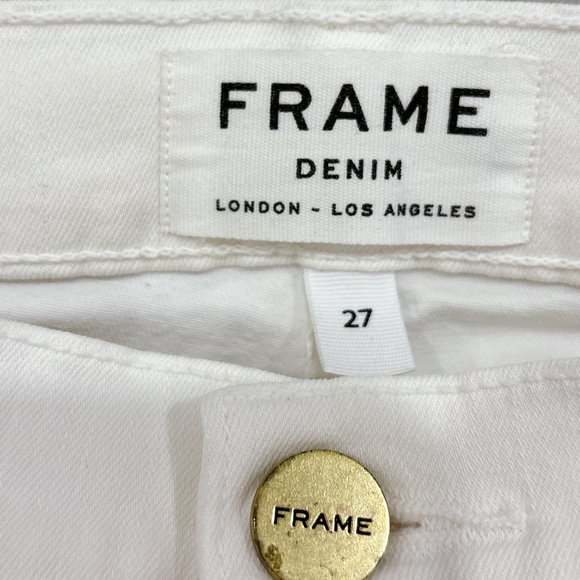 90% NEW WHITE FRAME SKINNY JEANS, SIZE 27 - Picture 2 of 8